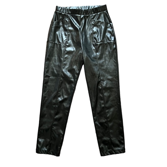 H by Halston Vegan / Faux Leather Black Pants, Size Small - Picture 1 of 6